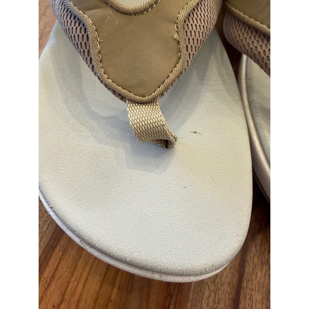 Clarks Cloudsteppers Arla Glitz Flip Flop Sandals Womens 11 Taupe Tan - Picture 8 of 9
